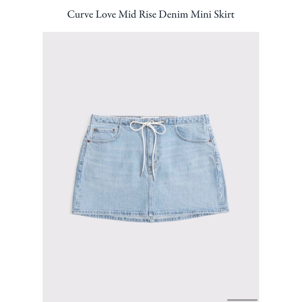 🖤Abercrombie & Fitch 🤑🖤🚨Curve Love Mid Rise Denim‎ Mini Skirt Size-27NEW$70 - Picture 4 of 9